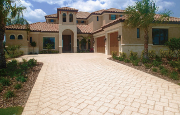 Driveway pavers on installation completed on a house in Florida.