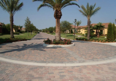 A large commercial pavers project for an HOA, that required several roundabouts to be created in the subdivision. 